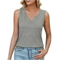 thumbnail image 1 of FAIWAD Women's Tank Tops Summer Solid Color V Neck Sleeveless Vest Blouses Loose Classic Casual Tops, 1 of 6