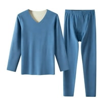FAIWAD Women's Thermal Underwear Set Fleece-Lined V-Neck Long Sleeve Tops and Bottoms Soft Base Layer Loungewear