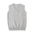 thumbnail image 1 of FAIWAD Women’s V Neck Sweater Vest Casual Solid Color Sleeveless Knit Pullover Classic School Uniform Sweaters Waistcoat, 1 of 7