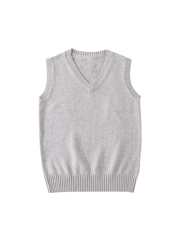 Womens Knit Vest Sleeveless V Neck Sweater Pullover Preppy Casual Layering Fall Winter Outfits