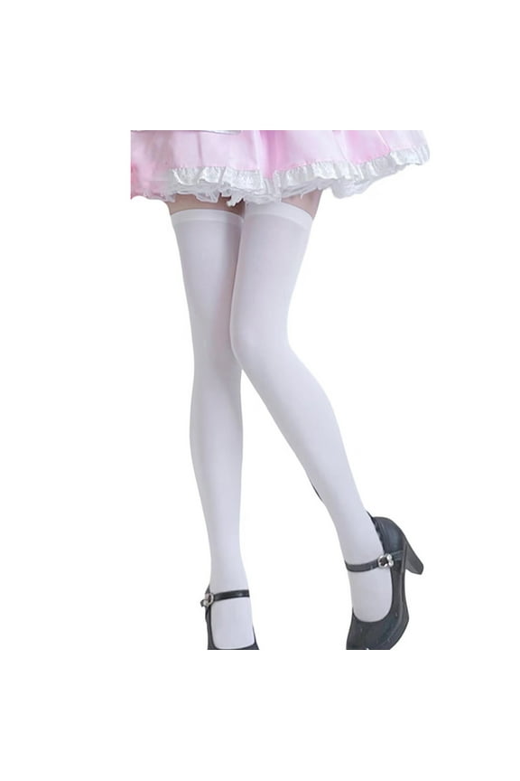 Women's Velvet Tights Opaque Thigh High Stockings Seamless Stretch Over the Knee Footed Socks