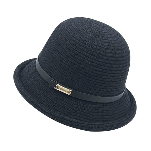 FAIWAD Women's Vintage Knitted Bucket Cap Warped Edge Cloche Elegant Hats for Wedding Party