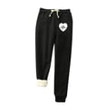 thumbnail image 1 of FAIWAD Women's Warm Joggers Fleece Lined Pants Cute Graphic Elastic Waist Sweatpants with Drawstring (3X-Large, Black3), 1 of 7