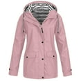 thumbnail image 1 of FAIWAD Women's Waterproof Long Sleeve Jacket with Pockets Windproof Lightweight Outwear (Small, Pink), 1 of 5