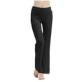 thumbnail image 1 of FAIWAD Women's Yoga Pants High Waist Straight Leg Slim Stretch Comfy Lightweight Yoga Flare Pants, 1 of 6