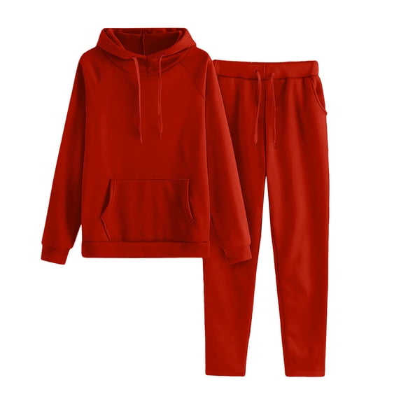 FAIWAD Womens 2 Piece Outfits Long Sleeve Hoodies with Sweatpants Fall Winter Jogger Tracksuits with Pockets
