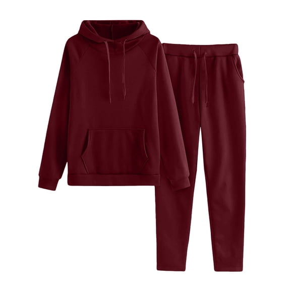 FAIWAD Womens 2 Piece Outfits Long Sleeve Hoodies with Sweatpants Fall Winter Jogger Tracksuits with Pockets