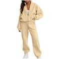 thumbnail image 1 of FAIWAD Womens 2 Piece Outfits Sweatsuit Oversized Zip Up Sweatshirt and Cinch Bottom Sweatpants Tracksuit, 1 of 9
