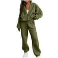 thumbnail image 1 of FAIWAD Womens 2 Piece Outfits Sweatsuit Oversized Zip Up Sweatshirt and Cinch Bottom Sweatpants Tracksuit, 1 of 9