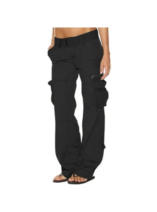 YOTAMI Women's High Waist Casual Workout Wide Leg Cargo Pants with Pockets  Button Fashion Stretch Leggings Gym Sweatpants