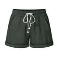 thumbnail image 1 of FAIWAD Womens Casual Cotton Linen Shorts High Waisted Beach Shorts Drawstring Comfy Summer Shorts with Pockets, 1 of 6