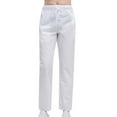 thumbnail image 1 of FAIWAD Womens Casual Pants Drawstring Straight Elastic Waist Lounge Trousers Ladies Solid Color Pants, 1 of 4