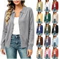 thumbnail image 1 of FAIWAD Cardigan Sweaters for Women Collared Button Down Open Front Knit Cardigans Long Sleeve Casual Cardigans, 1 of 8