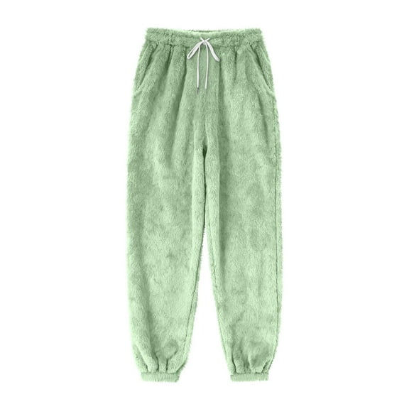 FAIWAD Womens Fleece Pajama Pants Elastic Waist Fuzzy Warm Pants Soft Comfy Loungewear Sleepwear