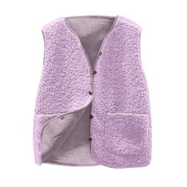 WREESH Womens Patchwork Fleece Vest Jackets Faux Furry Shawl Collar Lapel Gilet Solid Lightweight Cardigan Padded Coats Plus Size Outerwear Hot Pink Walmart