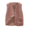 thumbnail image 1 of FAIWAD Womens Fleece Vest Fall Winter Warm Sleeveless Button Down Waistcoat Solid Color Loose Vest Coat, 1 of 7