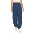 thumbnail image 1 of FAIWAD Womens High Waist Pants Lightweight Stretch Joggers Comfy Solid Color Sweatpants (X-Large, Navy), 1 of 6