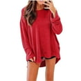 thumbnail image 1 of FAIWAD Womens Knit Oversized Tops Long Sleeve Crew Neck Loose Side Slit Pullover Sweaters Casual Fall Winter Clothes, 1 of 7