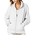 thumbnail image 1 of FAIWAD Womens Long Sleeve Jacket Full Zip Up Stand Collar with Pockets Casual Lightweight Sweatshirts, 1 of 7