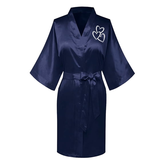 FAIWAD Womens Long Sleeve Robes Graphic Printed Bathrobe Lightweight Long Cardigan Robes with Belt