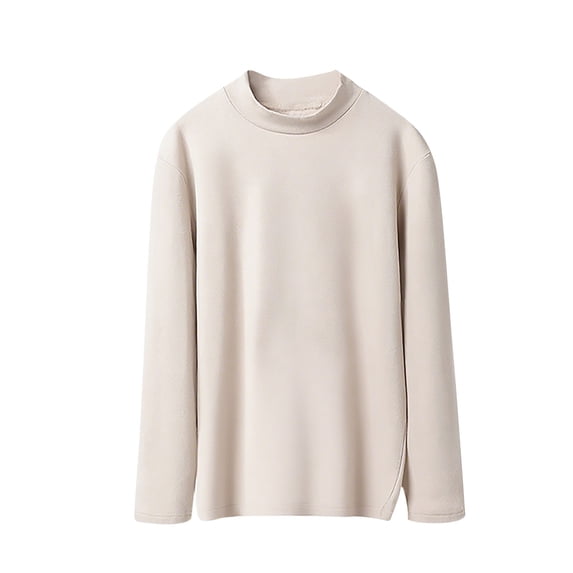FAIWAD Womens Long Sleeve Thermal Tops Mock Neck Fleece Basic Pullover Thin Basic Layer Soft Comfy Homewear