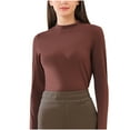 thumbnail image 1 of FAIWAD Womens Long Sleeve Top Slim Stretchy Basic Pullover Tops Lightweight Comfy Fall Winter Top, 1 of 3