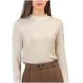 thumbnail image 1 of FAIWAD Womens Long Sleeve Top Slim Stretchy Basic Pullover Tops Lightweight Comfy Fall Winter Top, 1 of 2