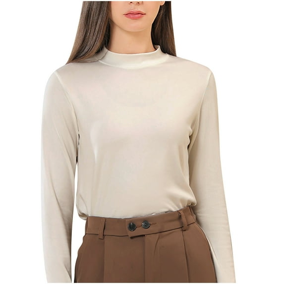 FAIWAD Womens Long Sleeve Top Slim Stretchy Basic Pullover Tops Lightweight Comfy Fall Winter Top