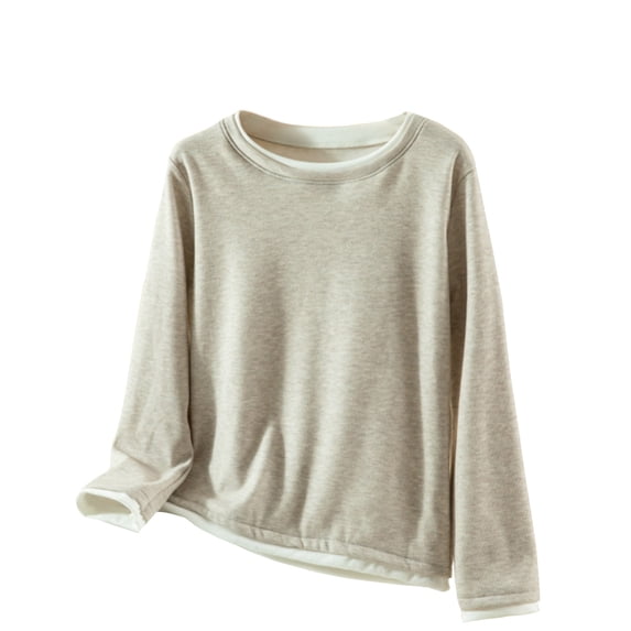 FAIWAD Womens Long Sleeve Tops Fleece Lined Base Layer Undershirt Solid Color Thermal Blouses