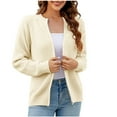 thumbnail image 1 of FAIWAD Womens Long Sleeve Zip Knit Cardigan Solid Color Lightweight Round Neck Sweater Coat (Small, White), 1 of 7