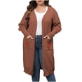 thumbnail image 1 of FAIWAD Womens Open Front Cardigan Sweaters Long Sleeve Heart Print Long Knit Outwear with Pockets, 1 of 4