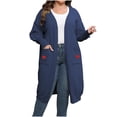 thumbnail image 1 of FAIWAD Womens Open Front Cardigan Sweaters Long Sleeve Heart Print Long Knit Outwear with Pockets, 1 of 4