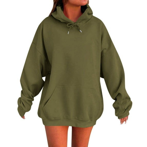 FAIWAD Womens Oversized Hoodies Long Sleeve Drawstring Hooded Pullover Trendy Loose Workout Sweatshirts