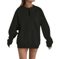 thumbnail image 1 of FAIWAD Womens Oversized Sweatshirt Long Sleeve Crew Neck Zip Pullover Tops Loose Casual Plain Outfits, 1 of 5