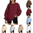 thumbnail image 1 of FAIWAD Womens Oversized Sweatshirts Crew Neck Pullover Casual Comfy Fall Winter Outfits Teen Girls Clothes, 1 of 5