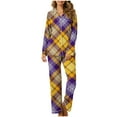 thumbnail image 1 of FAIWAD Womens Plaid Pajama Sets Long Sleeve Lapel Shirt and Pajamas Pants 2 Piece Button Nightwear Set, 1 of 2