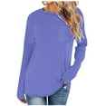 thumbnail image 1 of FAIWAD Womens Plus Size Long Sleeves Sweatshirt with Chest Pockets Casual Round Neck Basic Pullover Top, 1 of 5