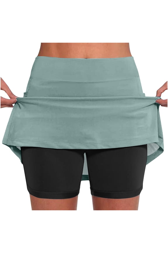 Womens Quick Dry Tennis Skorts with Inner Shorts High Waist Stretch Athletic Skirts Golf Workout Skirts
