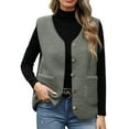 thumbnail image 1 of FAIWAD Womens Sherpa Vest Fleece Winter Warm Sleeveless Outerwear Lightweight Button Down Gilet Coats, 1 of 7