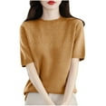 thumbnail image 1 of FAIWAD Womens Short Sleeve Ribbed Sweater Round Neck Basic Pullover Tops Lightweight Casual Sweaters, 1 of 3