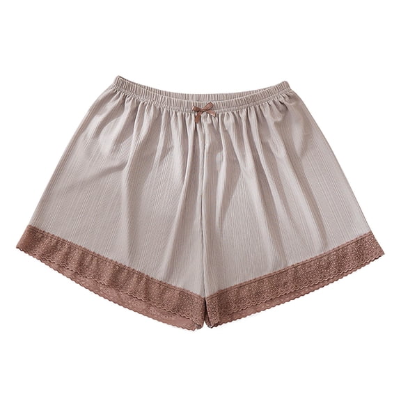 FAIWAD Womens Silk Shorts Seamless Workout Bottoms Yoga Bike Shorts Elastic Waist Stretch Summer Lounge Shorts