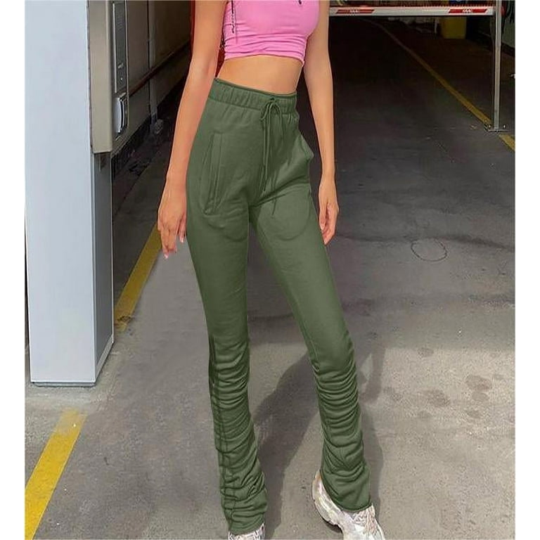 https://i5.walmartimages.com/seo/FAIWAD-Womens-Stacked-Sweatpants-Elastic-High-Waist-Baggy-Casual-Slim-Athletic-Jogger-Pants-XX-Large-Army-Green_5f4a645b-7630-416c-989e-2da5179ad380.d3af119b926cc7fcb87edd4097207b61.jpeg?odnHeight=768&odnWidth=768&odnBg=FFFFFF