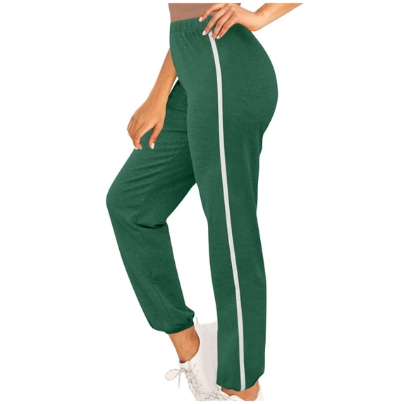 FAIWAD Womens Striped Sweatpants Causal Drawstring High Waist Baggy Straight Leg Joggers Pants with Pockets