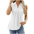 thumbnail image 1 of FAIWAD Womens Summer Sleeveless Tank Tops Trendy Lapel V Neck T Shirt Casual Dressy Blouse Tops, 1 of 5