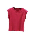 thumbnail image 1 of FAIWAD Womens Summer Tops Crew Neck Sleeveless Ribbed Knit Shirts Solid Color Casual Crop Top, 1 of 6