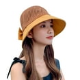 thumbnail image 1 of FAIWAD Womens Sun Hat Foldable Beach Sun Hat Hollowed Out Bow Breathable Wide Brim Sun Cap, 1 of 6