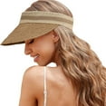 thumbnail image 1 of FAIWAD Womens Sun Hat Straw Sun Cap Summer Foldable Packable Ponytail Beach Hats Outdoor Vavation Hats, 1 of 4