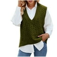 thumbnail image 1 of FAIWAD Womens Sweater Vest Solid Color Sleeveless Cable Knit Waistcoat Trendy Fall Winter Tank Tops, 1 of 7