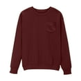 thumbnail image 1 of FAIWAD Womens Sweatshirt Solid Color Long Sleeve Crew Neck Pullover Casual Basic Fall Winter Tops with Pockets, 1 of 5