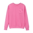 thumbnail image 1 of FAIWAD Womens Sweatshirt Solid Color Long Sleeve Crew Neck Pullover Casual Basic Fall Winter Tops with Pockets, 1 of 7